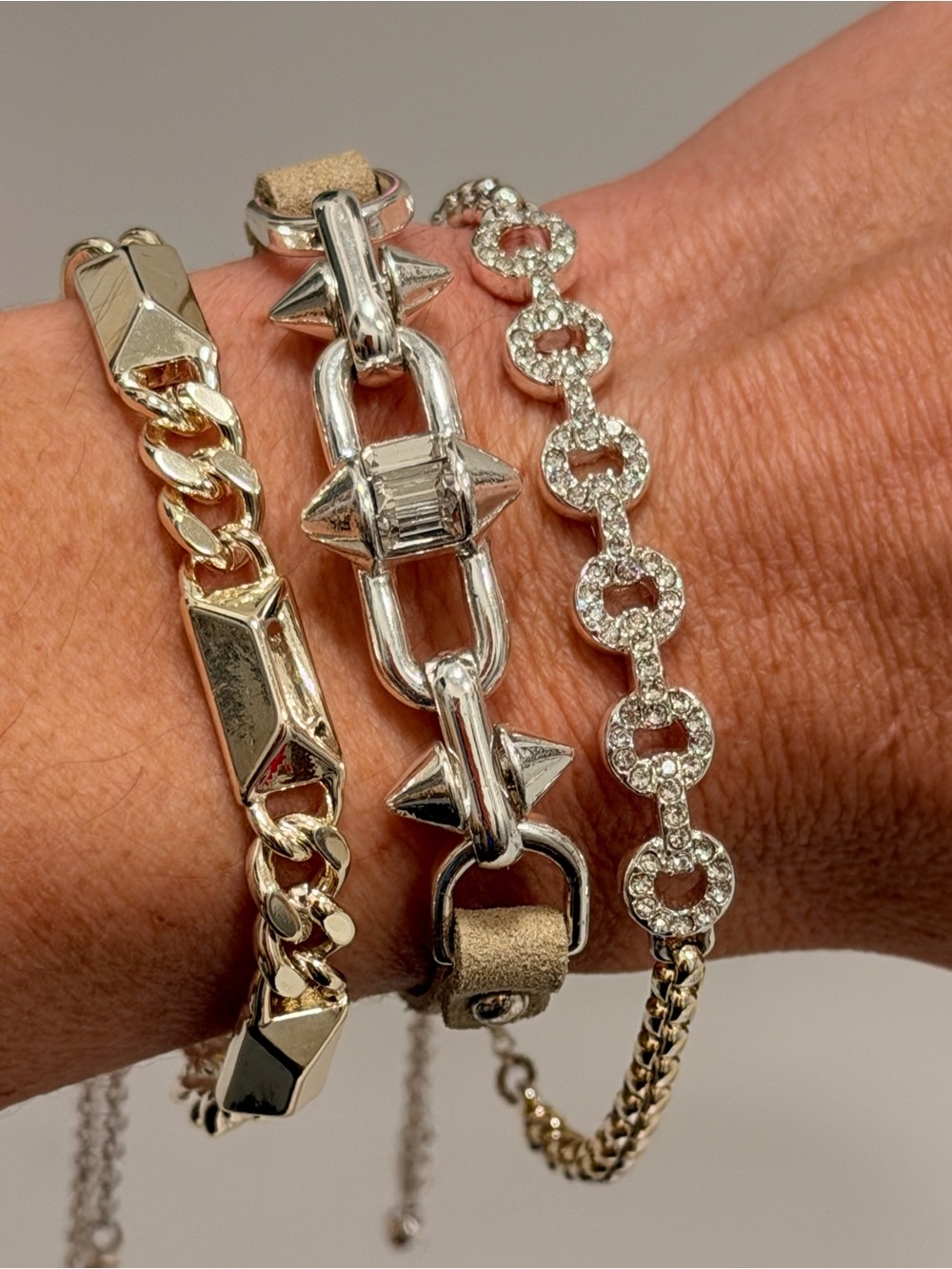 Bomb Party NWOT! Mixed Metal Women's Bracelet Trio in Gold and Silver